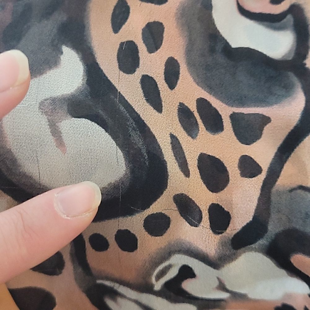 French Connection Sheer Abstract Pattern Blouse with 3/4 Sleeves - Picture 10 of 11